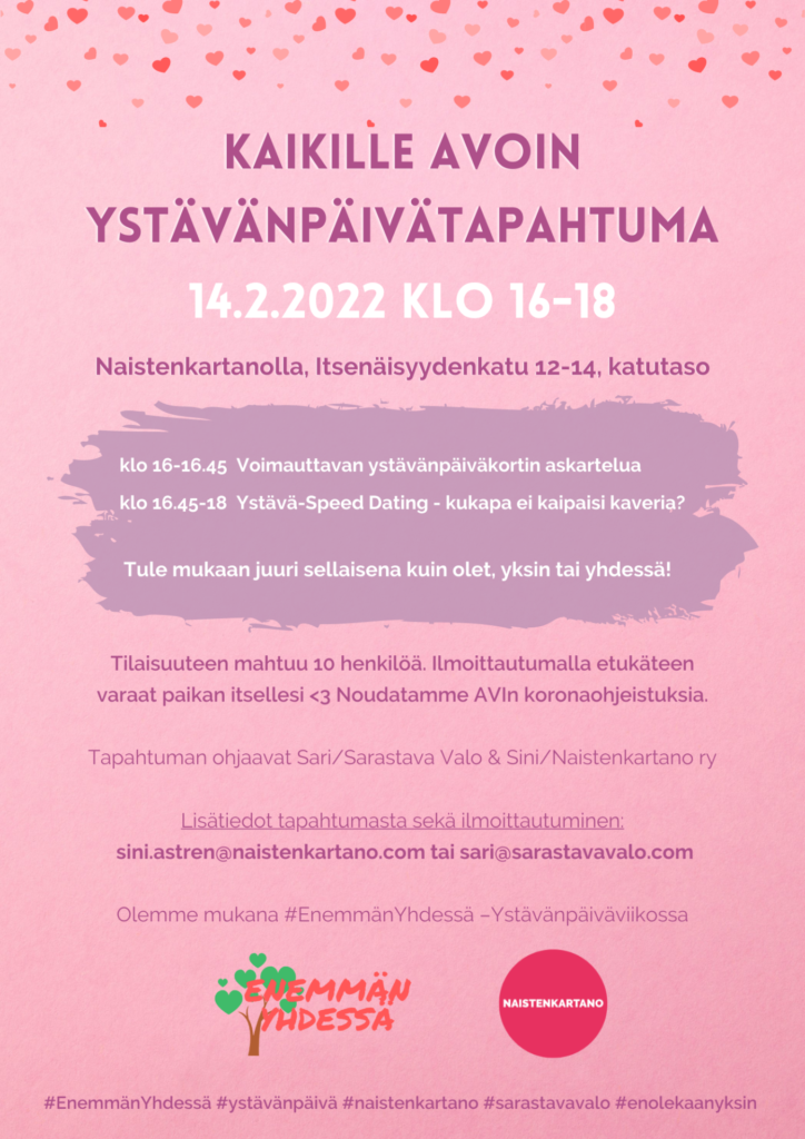 Ystävänpäivätapahtuma 14.2.2022 - Naistenkartano